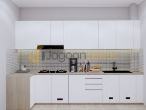 kitchen set putih kabinet atas bawah