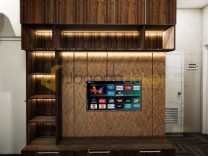 Backdrop TV Bahan Blockboard