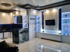 Backdrop TV Kabinet Modular Partisi Ruangan Blockboard Finishing HPL - Bapak Egi