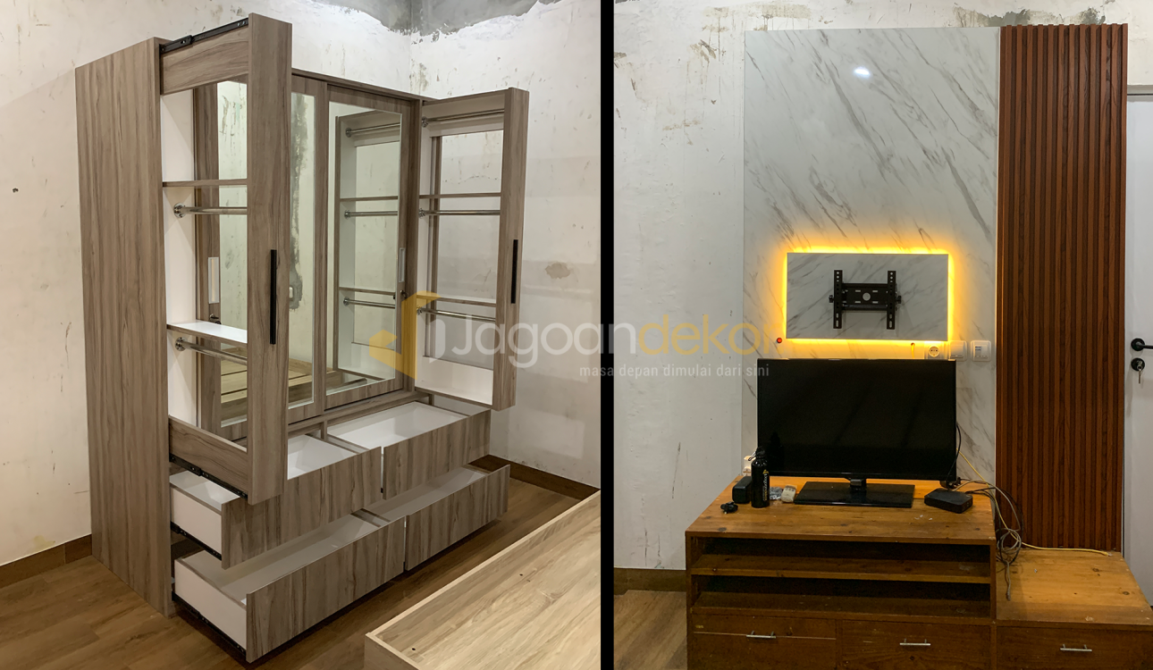 Lemari dan Backdrop TV