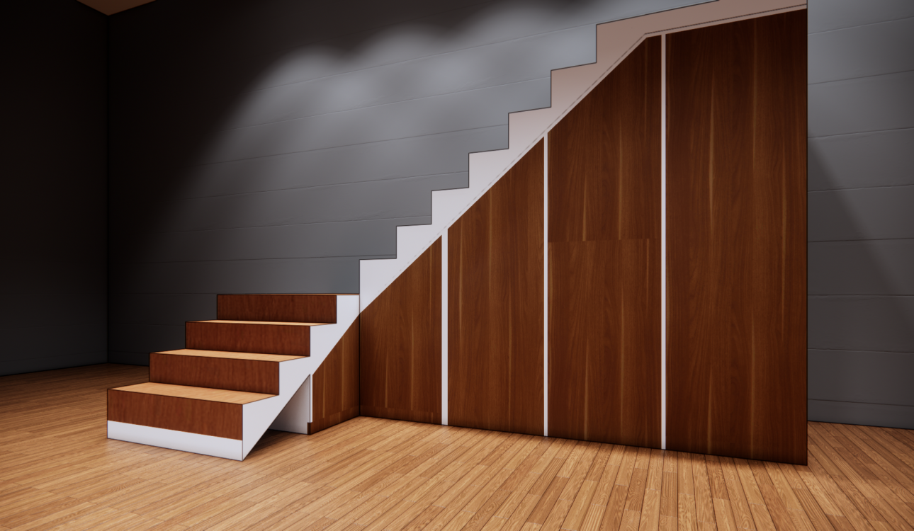 Kabinet Tangga - Interior Desain - Lemari Multifungsi