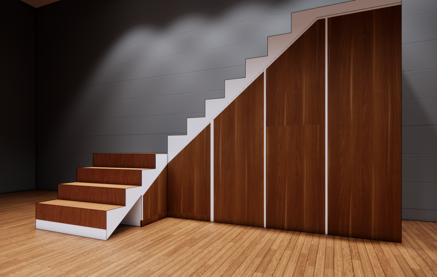 Kabinet Tangga - Interior Desain - Lemari Multifungsi