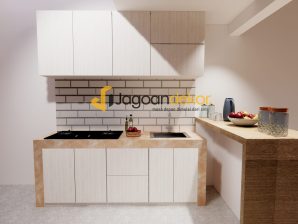 Kitchen Set Include Meja Bar Blockboard Finishing HPL - Ibu Dini Darmawati