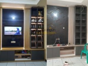 Backdrop TV Premium High Grade Interior Dinding Blockboard Finishing HPL - Bapak Ferdiansyah