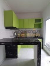 Kitchen Set Green Peace Letter L Include Island Table Kitchen Blockboard Finishing HPL - Bapak Elko