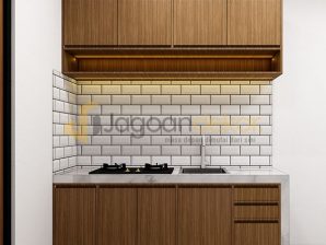 Kitchen Set Minimalis Motif Kayu Blockboard Finishing HPL - Ibu Nilam
