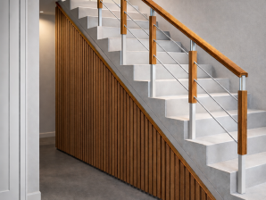 Lemari Bawah Tangga Storage Anti Rayap Blockboard Finishing HPL - Ibu Savira