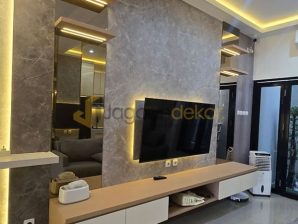 Backdrop TV Blockboard Finishing HPL - Bapak Ernest