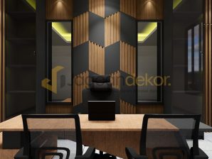 Backdrop Interior Kantor Blockboard Finsihing HPL - Bapak Agung