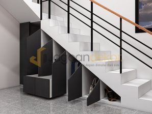 Lemari Bawah Tangga Blockboard Finishing HPL - Bapak Defri Horizon