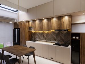 Kitchen Set Premium High Quality Set Kabinet Kulkas Blockboard Finishing HPL – Bapak Mandri