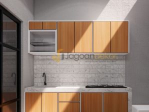 Kitchen Set Simpel Elegan Minimalis Blockboard Finishing HPL - Bapak Dwi