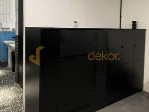 Kabinet Mesin Cuci Dan Lemari Loker Black Doff Bahan Blokmin Finishing HPL - Ibu Junita