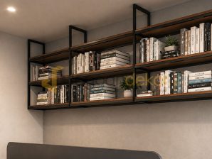 Rak Kabinet Gantung Kombinasi Besi Bahan Blokmin Finishing HPL - Bapak Dede