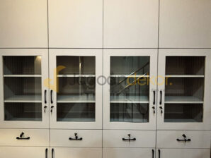Lemari Storage & Glass Board Blok Min 18 mm + Fin Hpl Taco - Bumi Aki